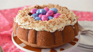 Torta de zanahoria con coco y dulce de leche