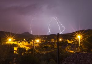 Bolt in thunderstorm