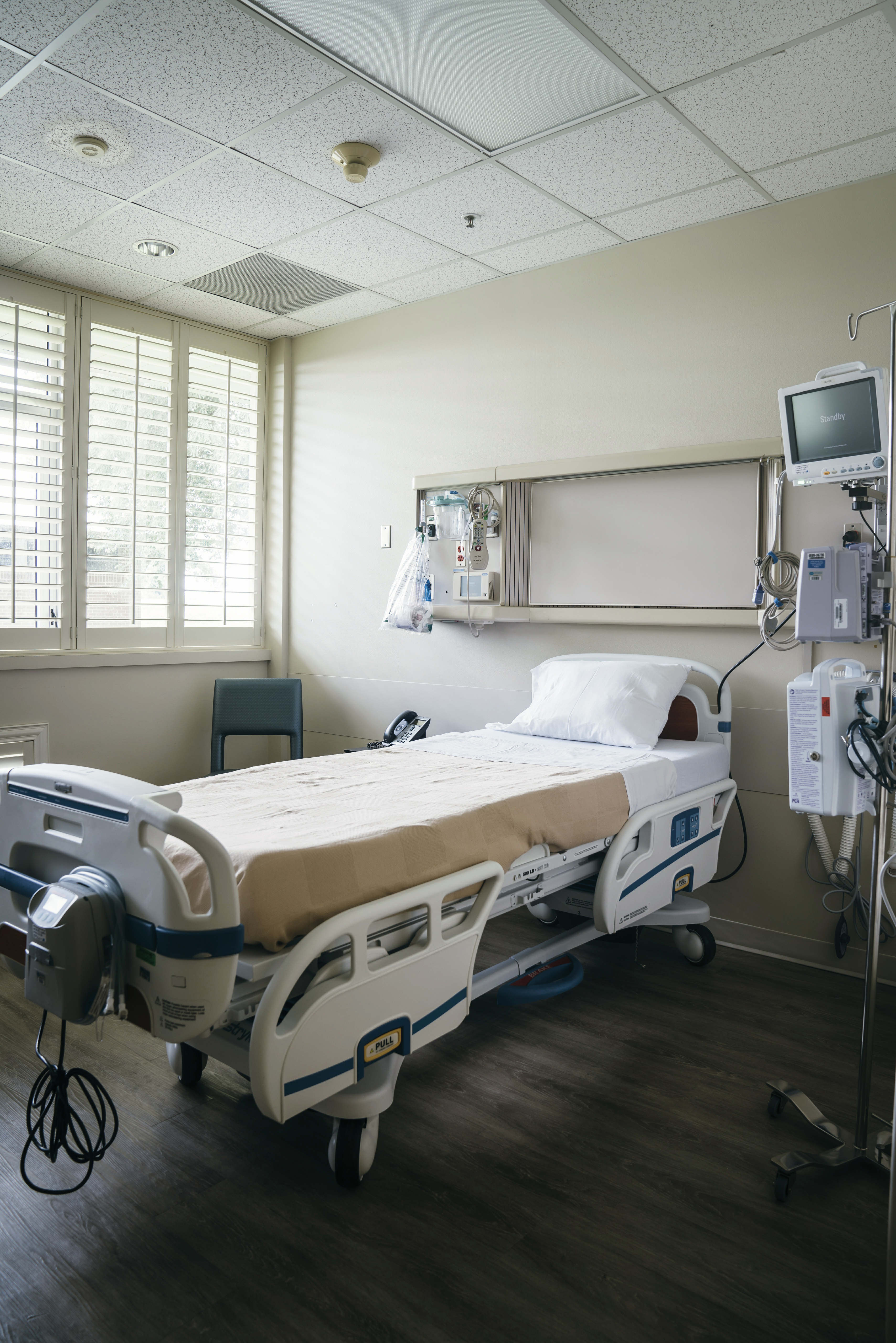 Empty hospital bed