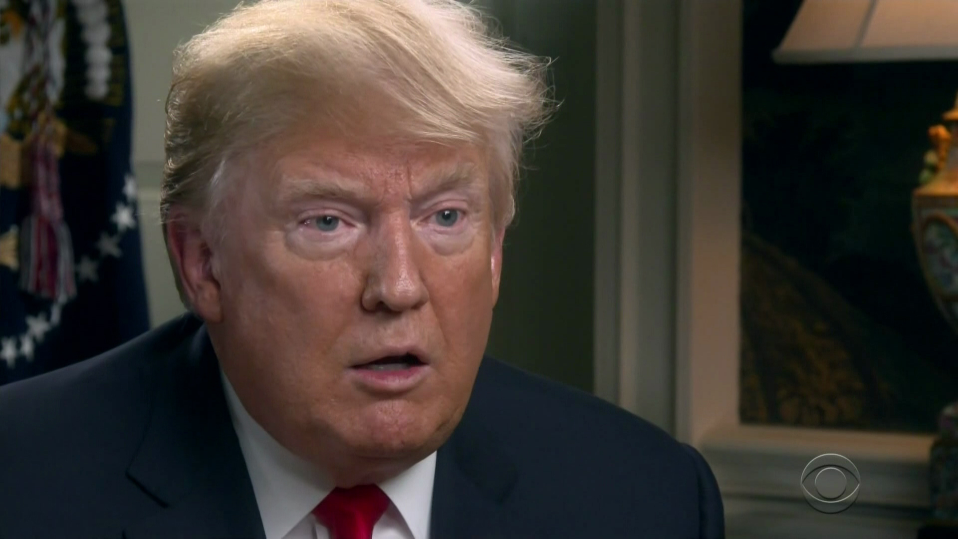 President Donald Trump during an appearance on CBS' '60 Minutes.'